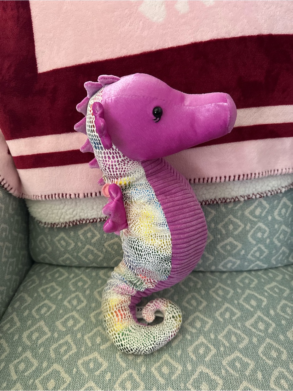 Scentsy Pink Purple Multi-Color Plush Seahorse